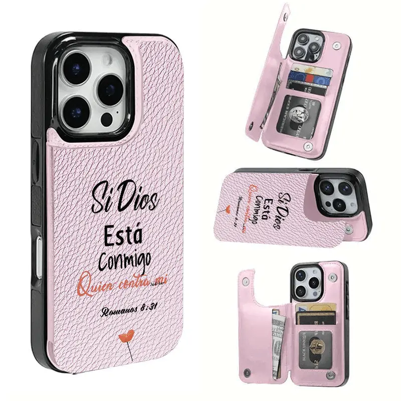 God Card Holder Case, This phone case features a card slot function, can store bank cards, transit cards and other cards, suitable for iPhone 17/16/15/14/13/12, and makes a great gift for girls.