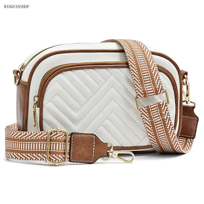 Women Vintage Boho Vegan PU Crossbody Handbag, Lightweight Spacious Casual Shoulder Purse With Adjustable Strap, Trendy Versatile Essential Bag for Daily Travel Shopping Matching Outfits