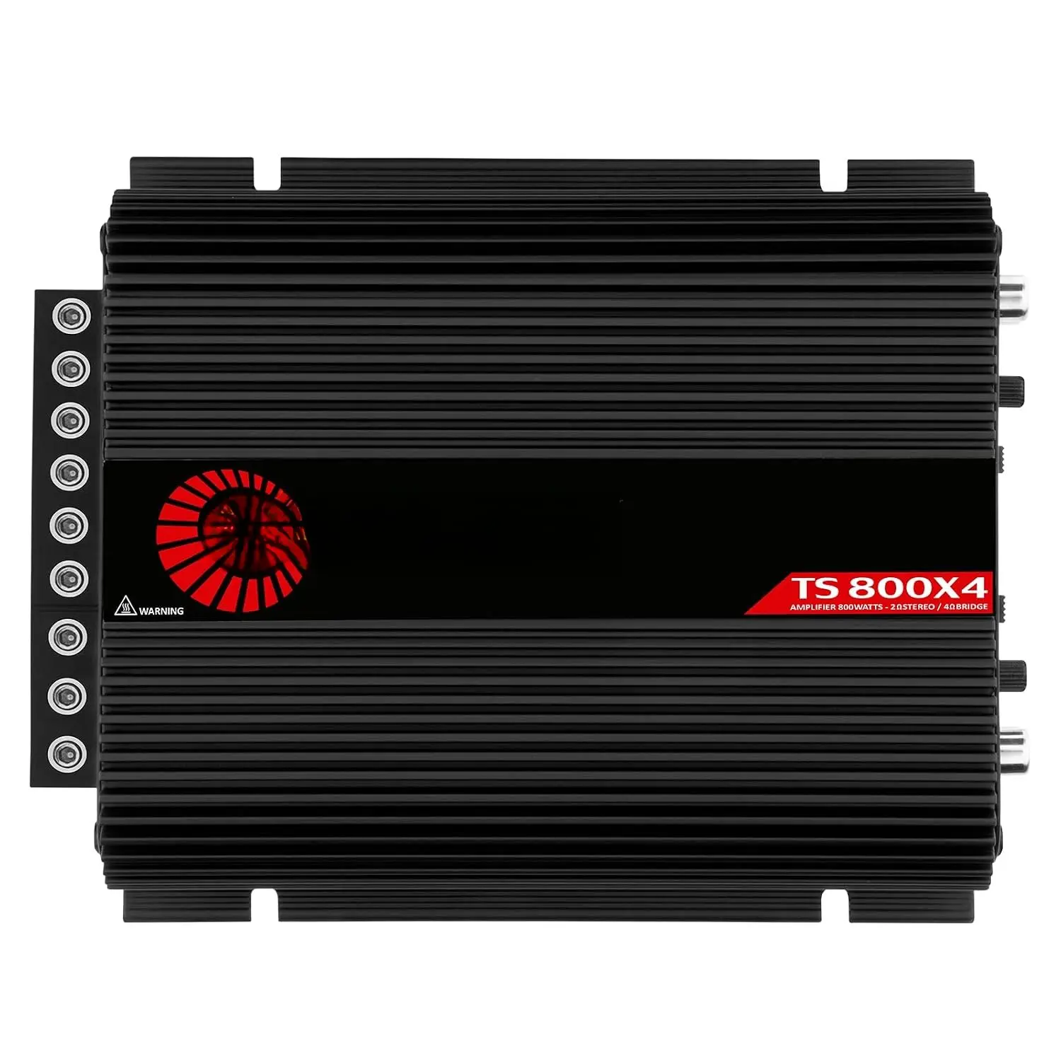 Taramps TS 800X4 2 Ohms Black 800W RMS 4  Class D  Amplifier | 800W RMS 4- Class D amplifier with full-range audio, bridgeable outputs and compact design for  audio systems.