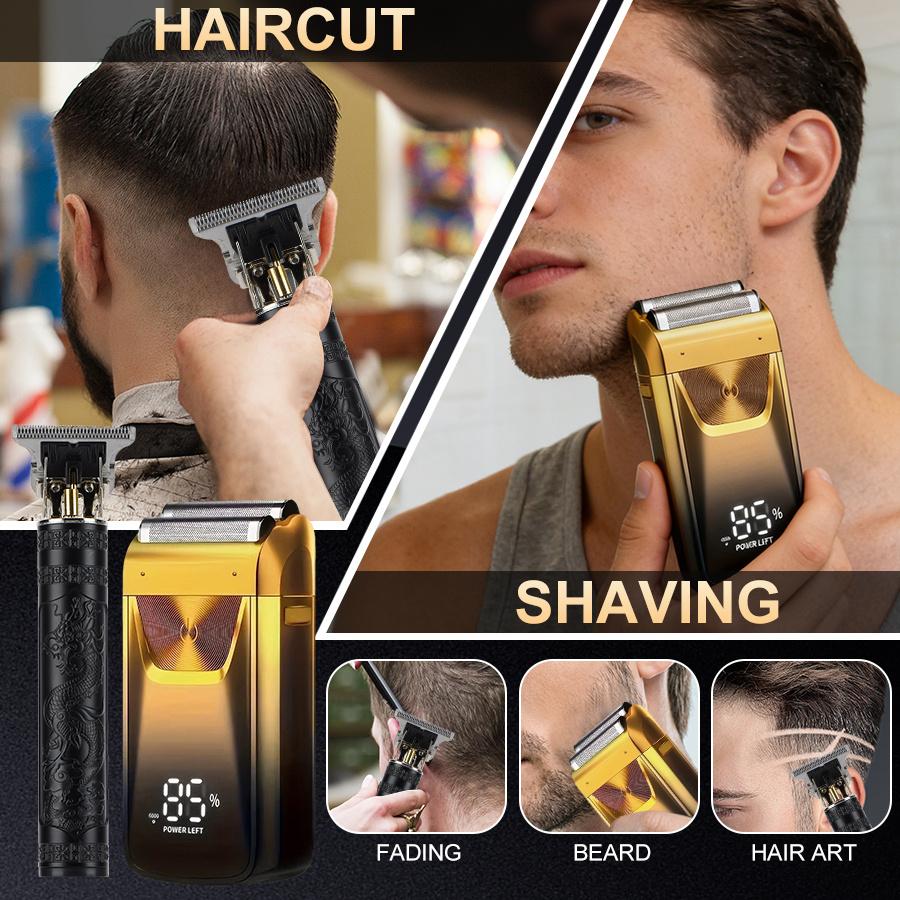 2IN1Electric Razor Shaver, Beard Trimmer Hair Trimmer Shaving Kit, Foil Shaver Barber Clipper for Men, Men's Grooming Kit, Holiday Gifts for Him
