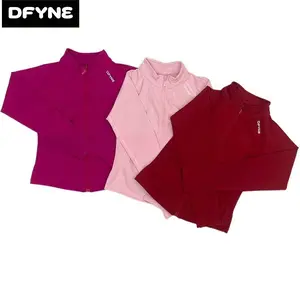DFYNE Seamless Track Jacket for Women Full Zip Slim Fit Workout Top Mock Neck Running Jacket High Elasticity Gym Athletic Activewear