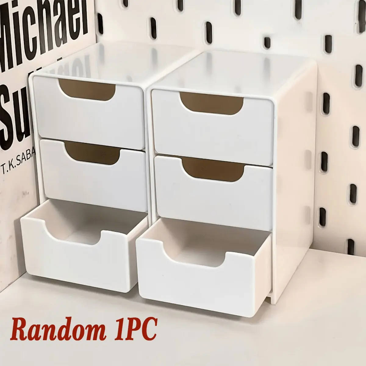 Mini 3-Layer Desktop Storage Box, Cosmetic Organizer, Office Drawer, Lipstick Jewelry Holder, Room Decor, Travel Essential