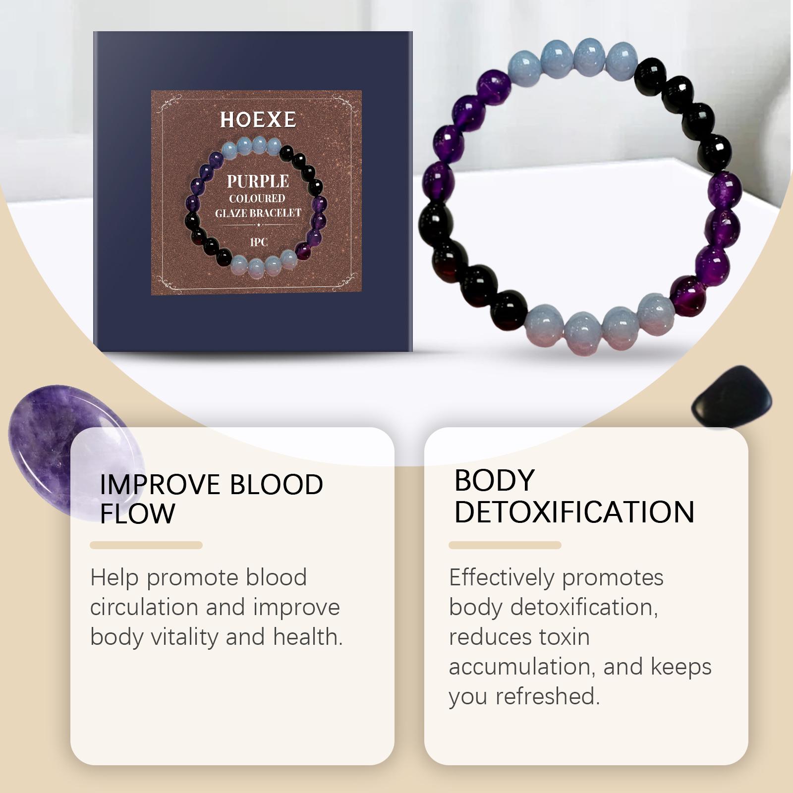 Hoexe Purple Glass Bracelet Glass Crystal Personality Fashion Decoration Clothing Accessory Hand Beaded Bracelet