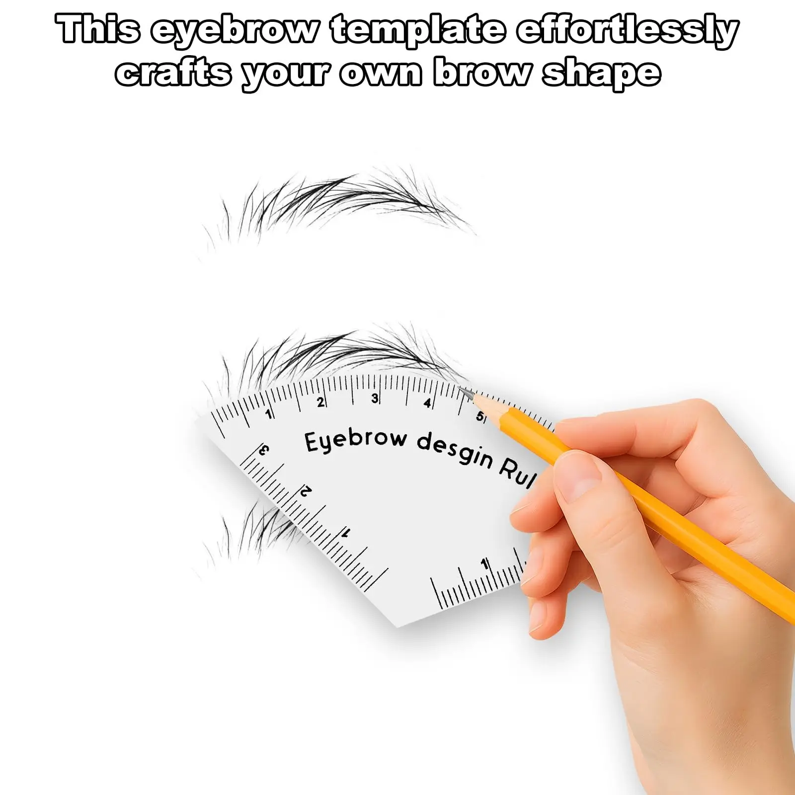 2-Piece Eyebrow Shaping Template Set, Quick Brow Design Ruler, Portable for All Face Types, Ideal for Home & Salon Use