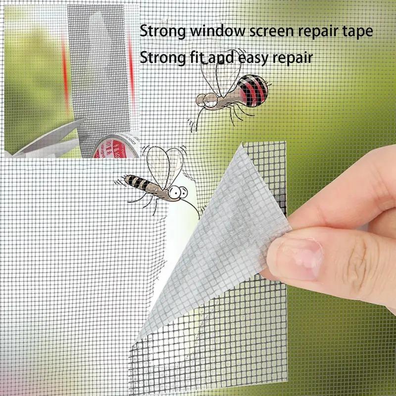 Window Screen Repair Tape, Adhesive Window Screen Repair Tape, Durable Fiberglass Mesh Tape for Fixing Door Window Screen