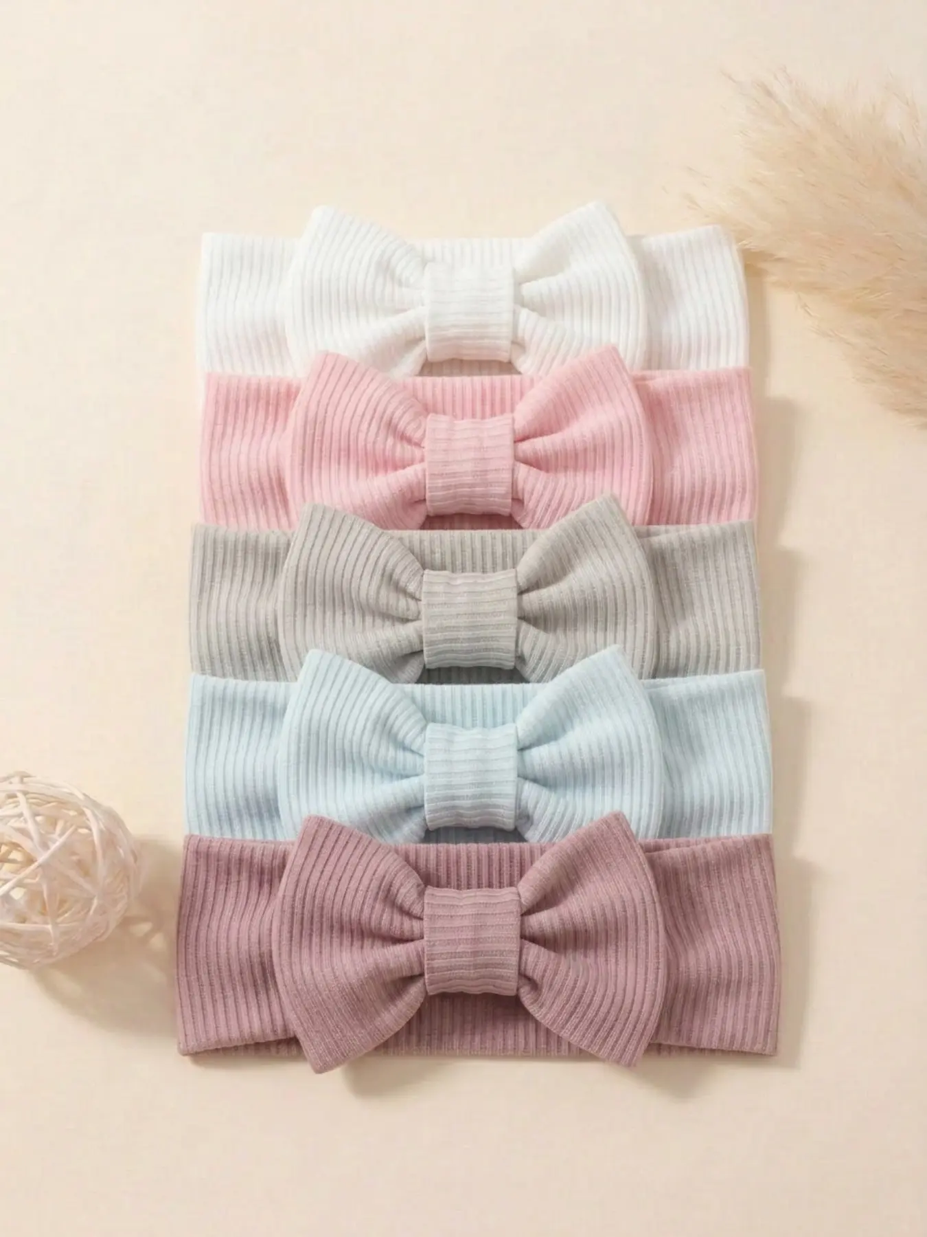 5 Pcs Cute Baby Headbands, Newborn Headbands, New European Style Embroidered Hair Bands, Infant Butterfly Knot Accessories, All Seasons Casual Wear