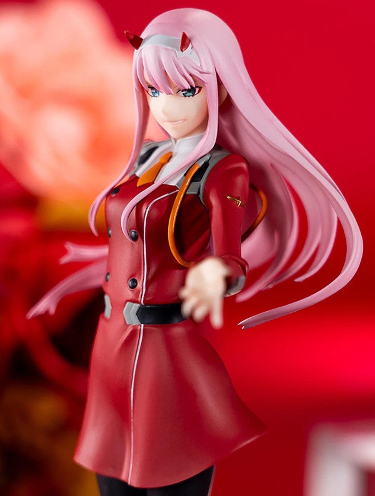 In Stock DARLING in The FRANXX Anime Figure Zero Two 02 Action Figure Kawaii Standing Beautiful 17CM PVC Collection Model Doll