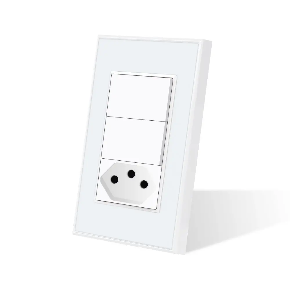 Compact Smart ZigBee Rectangle Wall Socket (16x7cm) - Flame-Retardant, Automatic Intelligent Control, Stable ZigBee Wireless Signal, Remote Control, Timing Mode, Easy Installation, Single Unit, Standard Size, Indoor Home Improvement Electrical Accessory