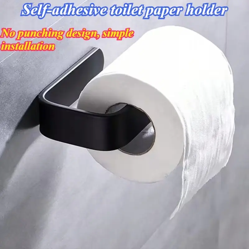 1pc Wall Mounted Toilet Paper Holder, No Punching Tissue Towel Roll, Kitchen Tissue Rack, Space-Saving Design, Durable Plastic Material, Bathroom Accessory, Suitable for Commercial And Residential Use, a Must-Have for Small Apartments