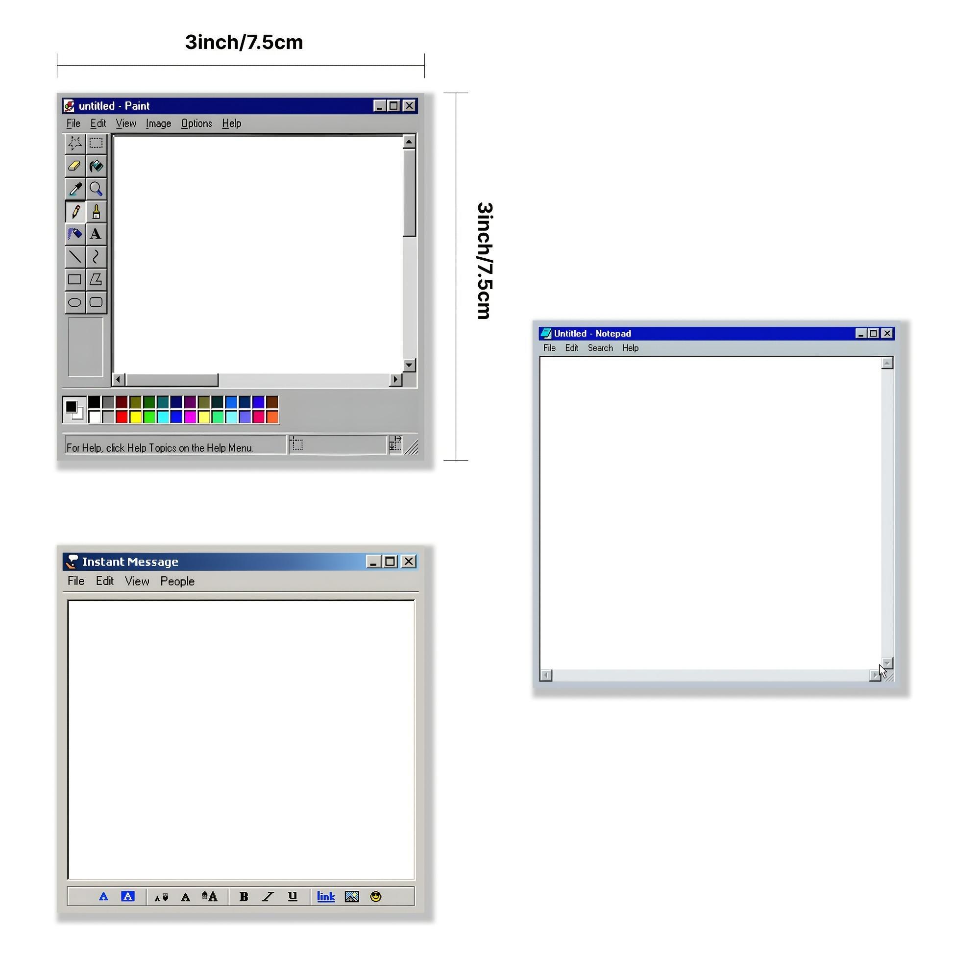 Retro Computer Pattern Sticky Note, 3 Counts/pack 3x3 Inch Creative Office Sticky Note, School Notepad for Students and Teachers, Office Supplies