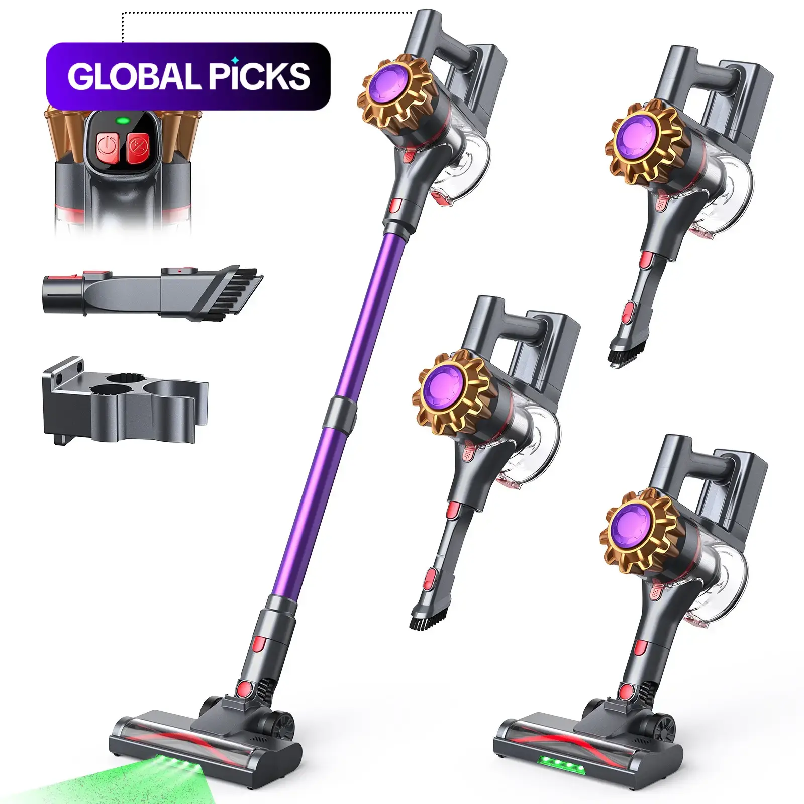 P7 Wireless Handheld Vacuum Cleaner, Lightweight Cordless Vacuum Cleaner, Strong Suction, Long Battery Life, 6-Stage Filtration, Light Dust Detection, Ideal for Home and Pet Hair Cleaning #GLOBAL PICKS
