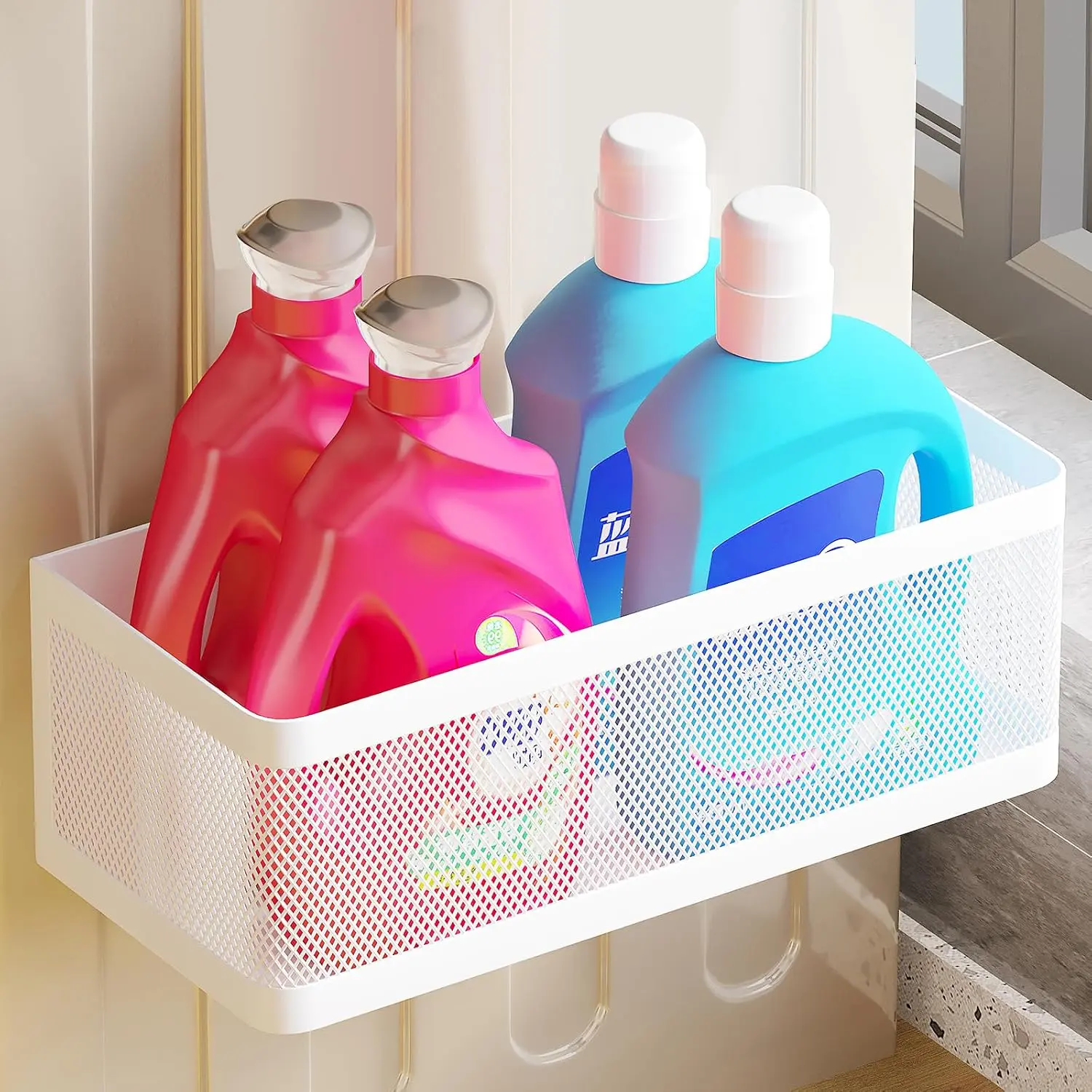 Shelf for Washing Machine, White, L11in*W4.9in*H3.9in |  Organizer for Laundry,  Basket Storage,  Fridge Shelves,  Rack for Refridgerator, 16.5-lb load