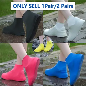 Waterproof Rain Boots Overshoes for Outdoor Use, 1 Pair/2 Pairs Reusable Non-Slip Rainproof Shoe Covers for Rainy Days, Durable & Comfortable
