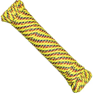200 ft Poly Rope,  Braided 3/16 inch Rope for Outdoors, General Purpose Rope Utility Cord, Ideal for , Tents, Hammocks, Halters, Harnesses, Awnings (2 Pack, 100ft Each)