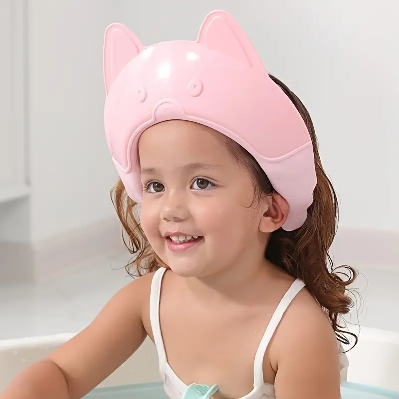 Adjustable Silicone Bath Cap, Waterproof Ear & Eye Protection, Comfortable Soft Gel, Adjustable Fit, Water-Resistant Brim, Ideal for Showering