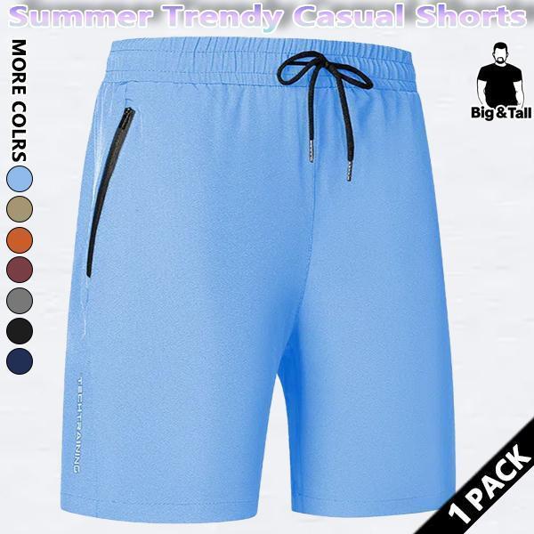 5-Pack Men's Quick Dry Tech Training Shorts | Big & Tall Summer Casual with Zipper Pockets