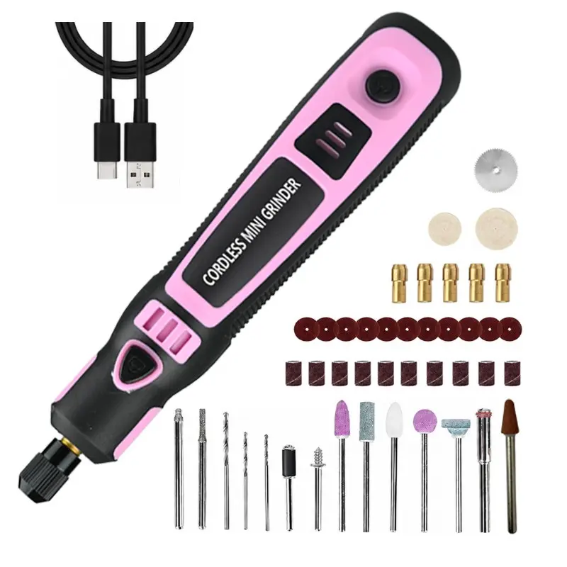 Mini Electric Cordless Rotary Tool 700mah, Type-C Charging, Carving Polishing, Ideal for DIY Crafts, 1pc/43pc Set, Handheld Design
