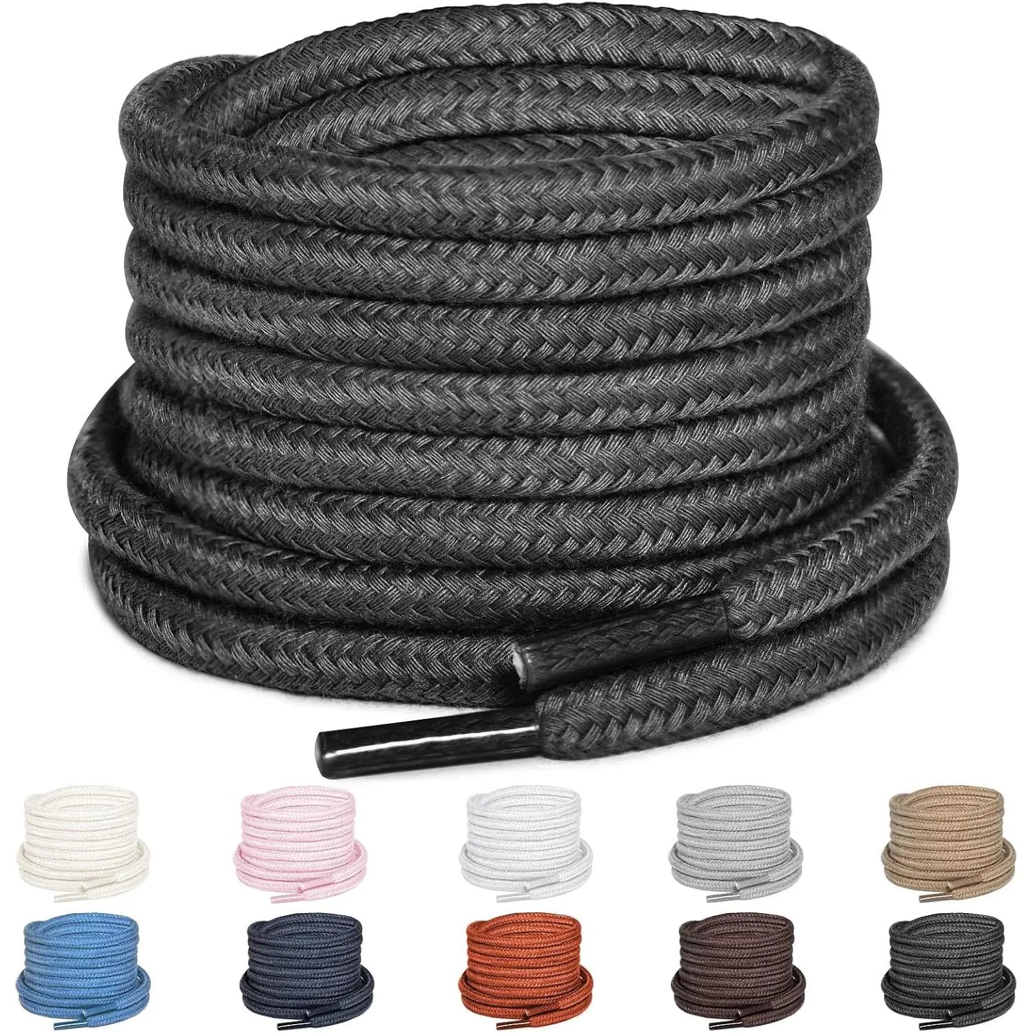4.5MM Round  Shoe Laces for Sneakers, 3/16'' Non-Slip Shoelaces  Strings for Athletic Boots