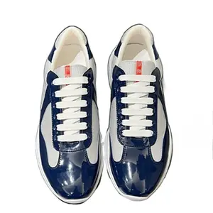 Plus-size 2026 autumn breathable patent leather sports sneakers for men and women, couple style, trendy
