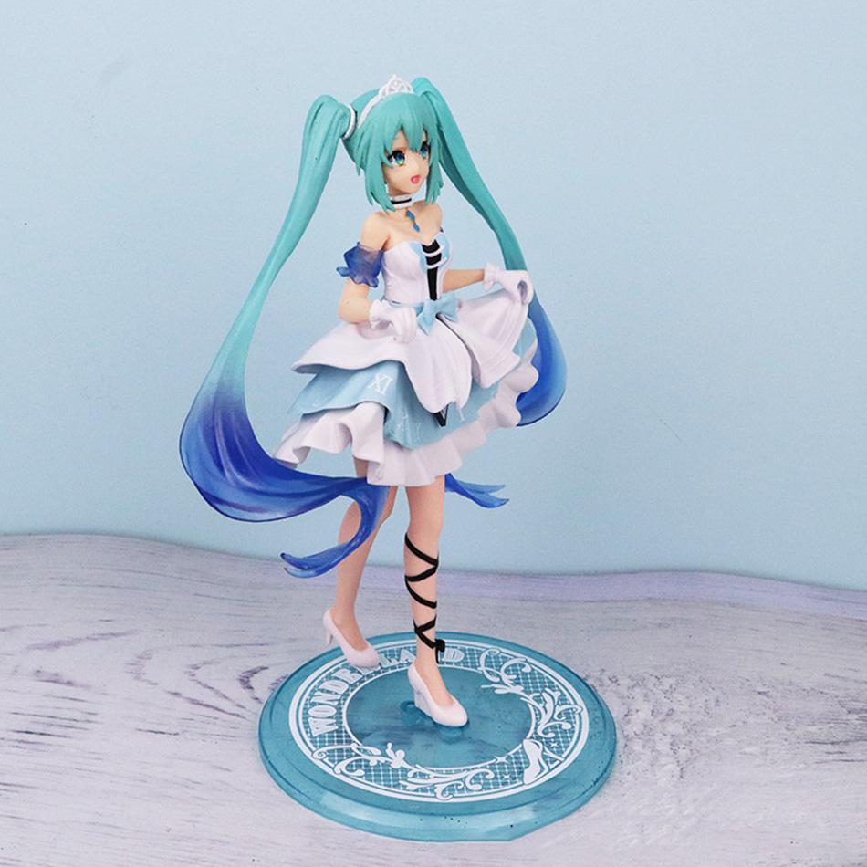 20cm Desktop Cute Hatsune Miku Kwaii Style Anime Figure Toys PVC Model Collector Doll
