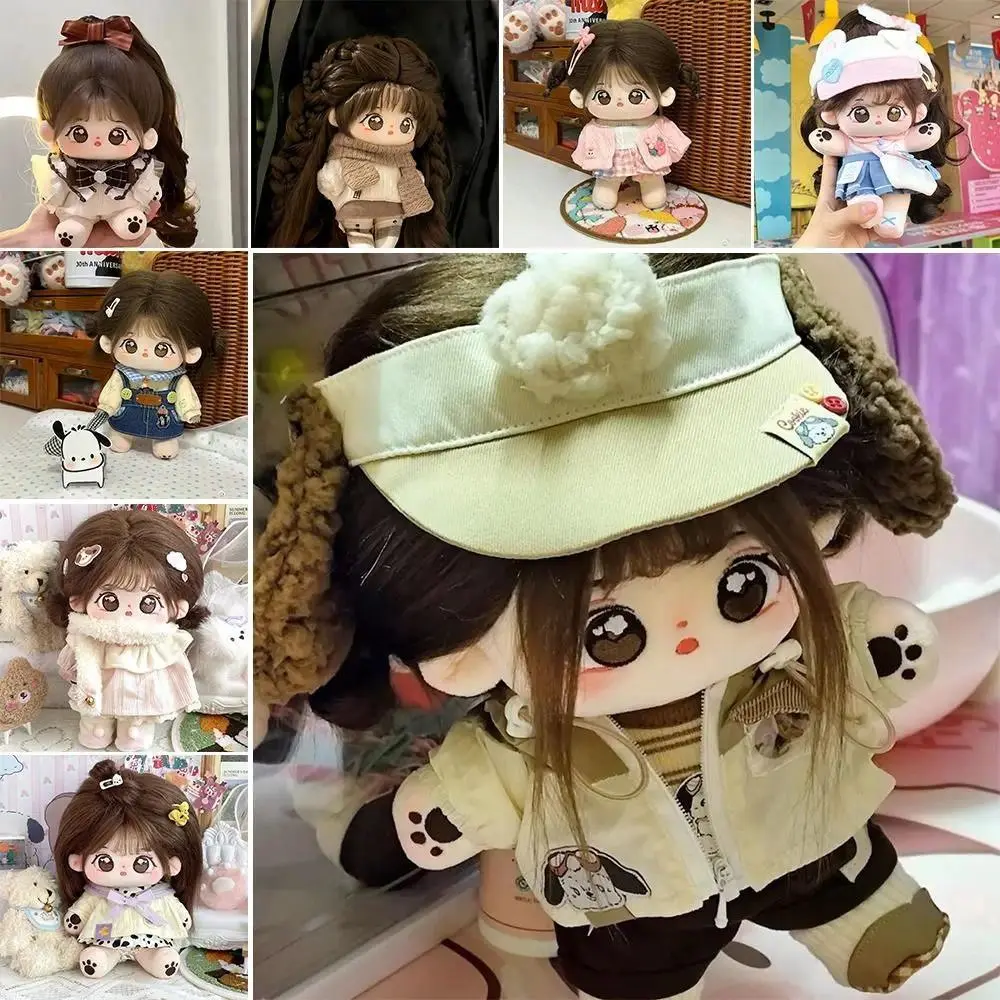 20cm Kawaii Dress Up Baby Clothes Cotton Doll Can Change Clothes Big Eyes Cloth Dolls With Skeleton Toys Collection Gift