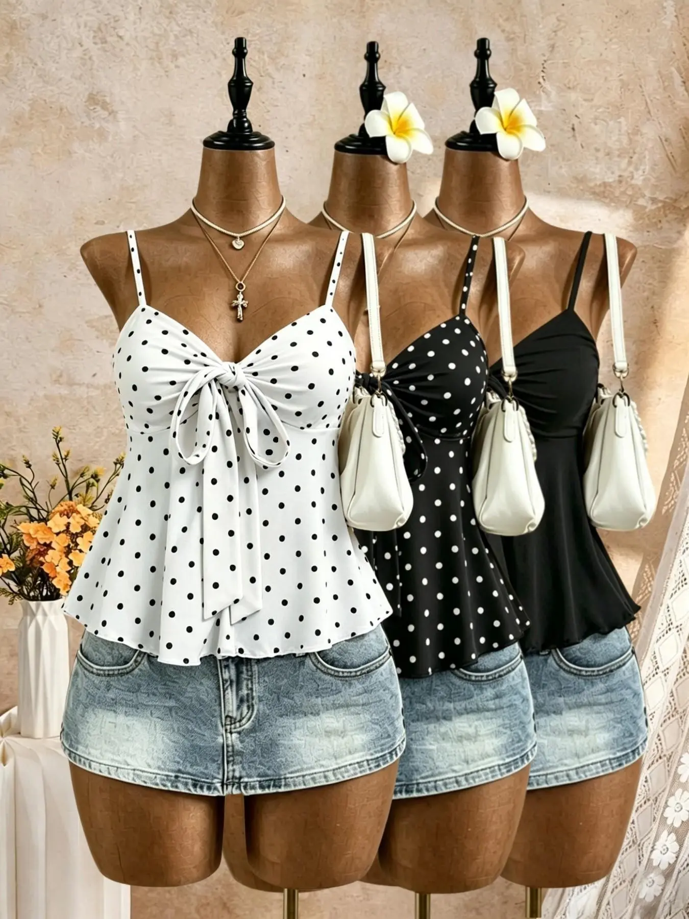French Vintage Bustier Tank Top for Women, Adjustable Straps, Leaf Design, Pure Desire V-Neck, Slimming Waist, Sleeveless Upper Garment