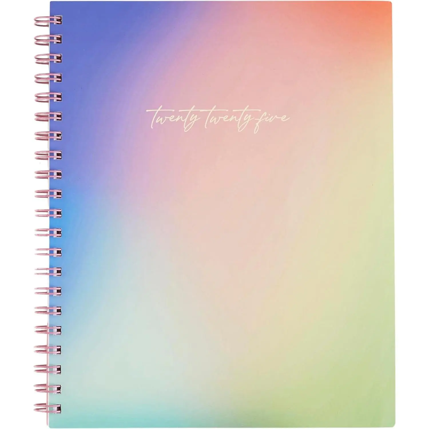 Large Monthly 2025 Planner, Spiral Notebook with 1 Double-Sided Pocket Folder, Planner Stickers Included, Pastel Colorblends Cover