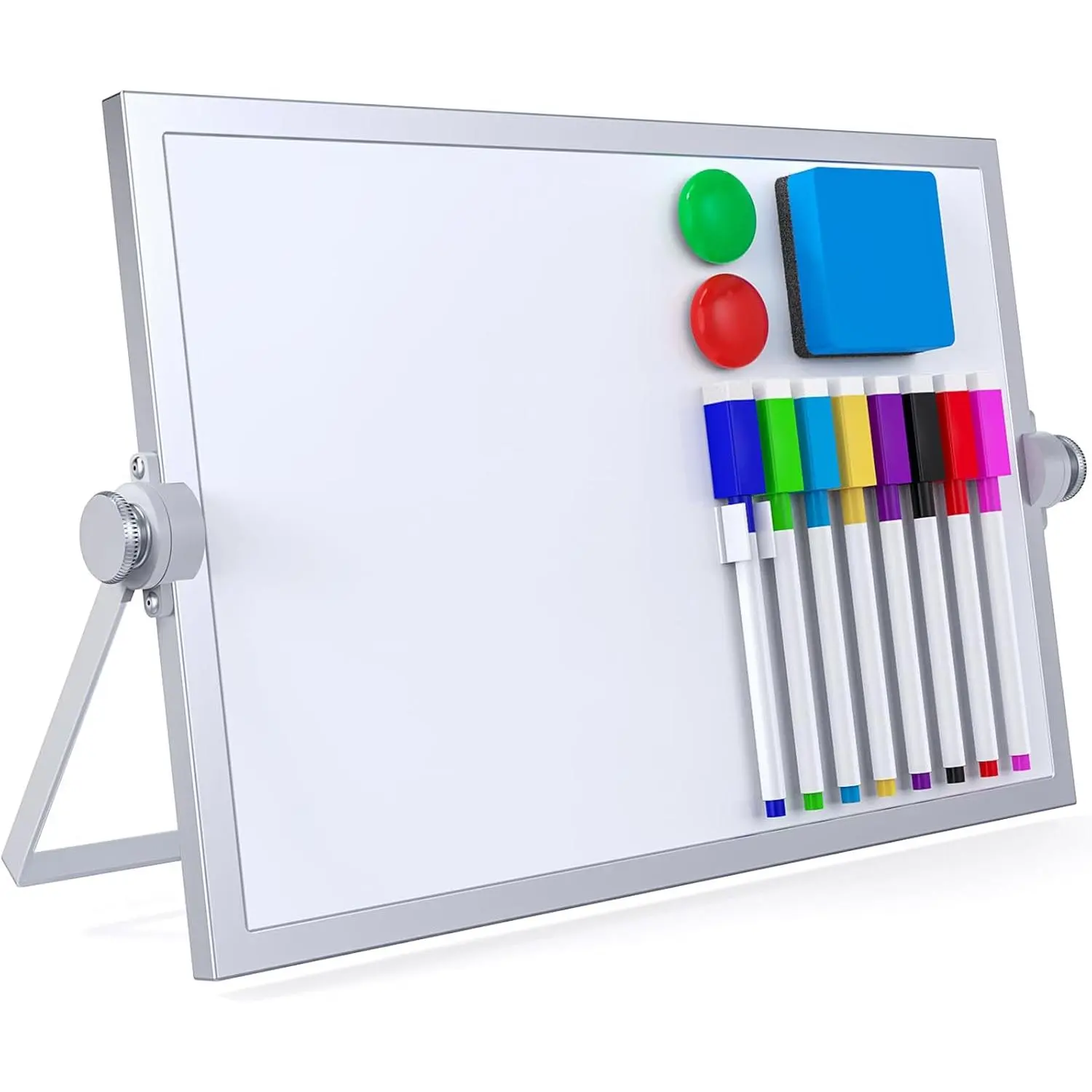 Small Dry Erase White Board, Desktop Whiteboard with Stand | Dry Eease Board Mini Easel Double Sided  Table Top with Holder for  Drawing, Teacher Instruction