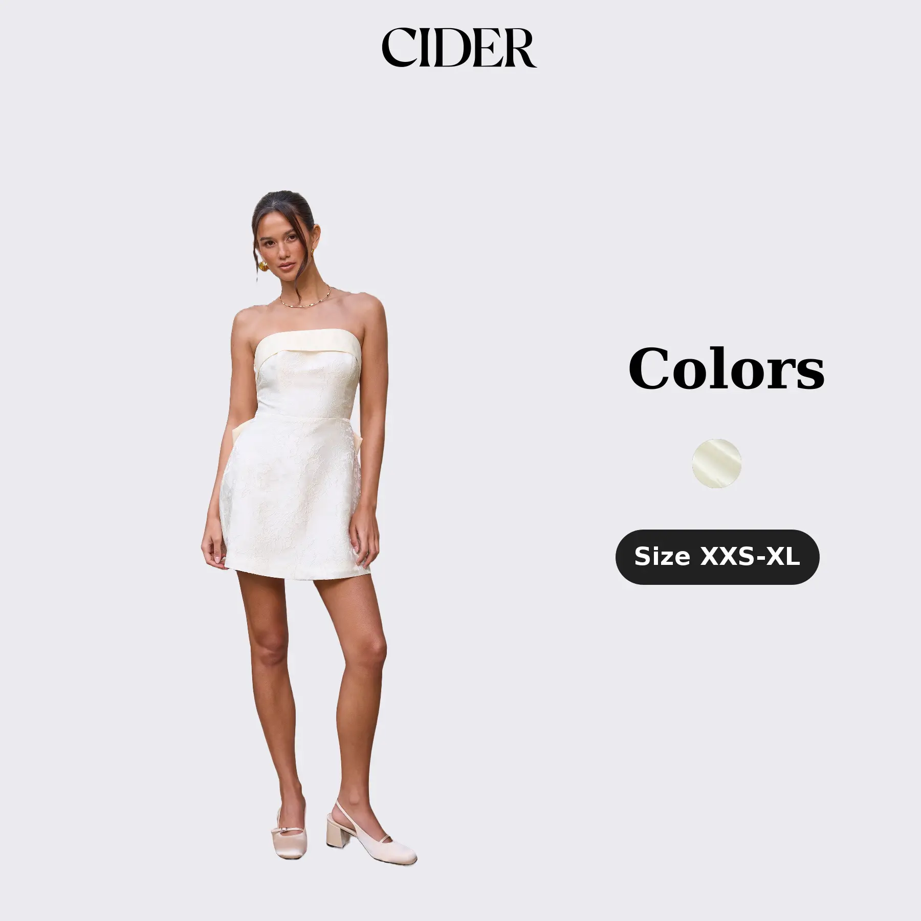 Cider Jacquard Bowknot Floral A-line Bandeau Mini Dress