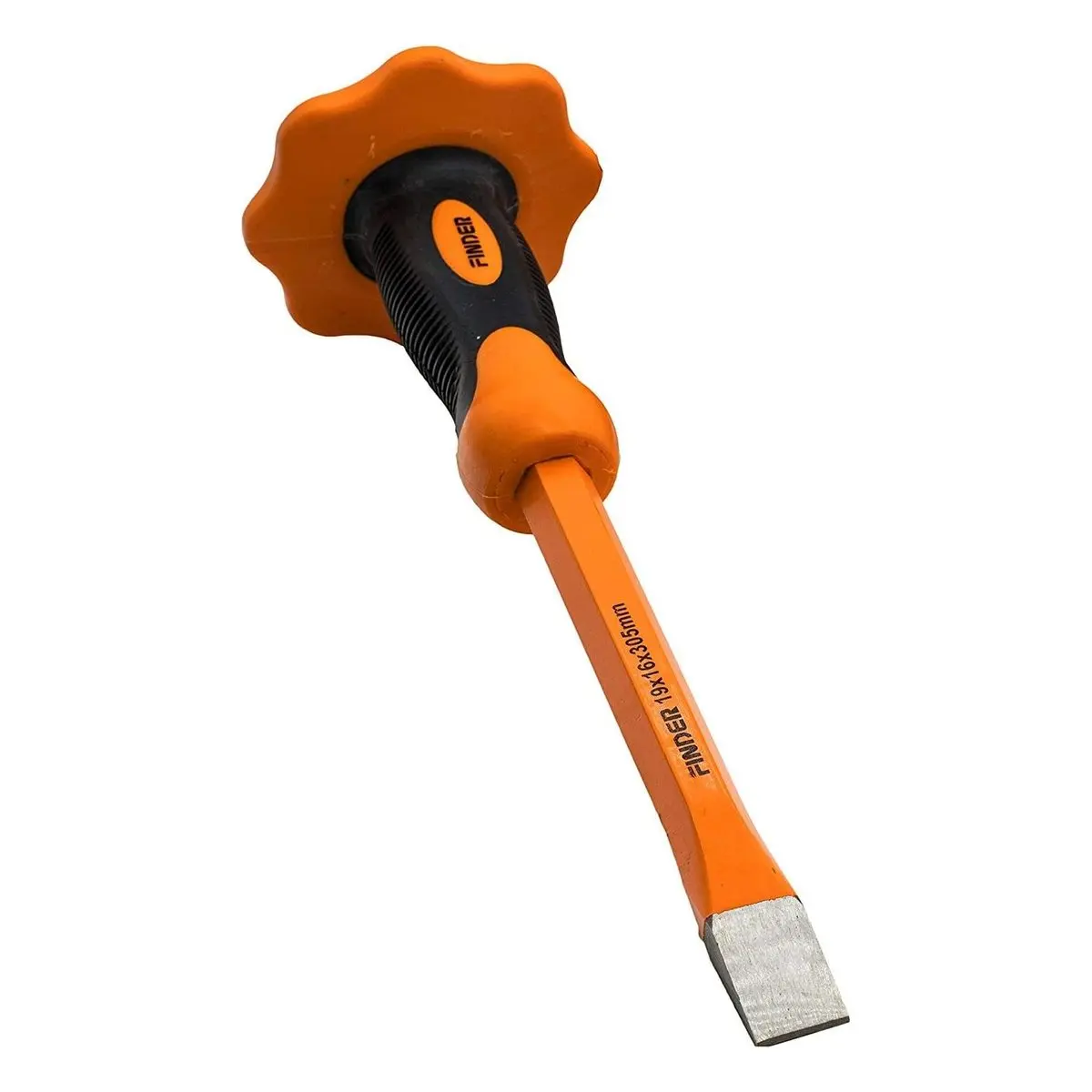12-INCH Heavy Duty Flat Chisel with Hand Protection, Flat Head for Demolishing, Masonry, Carving, Concrete Breaker, Bi-material Hand Guard
