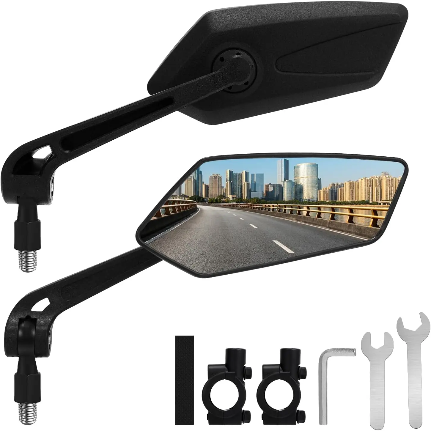 1 Pair  Mirror Handlebar Mount, Rear View Mirror for Mountain Road Dirt   Electric Scooter,  Bar End Rearview Mirrors E Ebike Side Mirror Accessories for Men Adult
