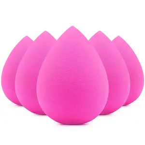 5 Pcs Makeup Sponges, Latex-Free Beauty Sponge for Flawless Liquid, Cream, and Powder Application, Rose Pink Sponges