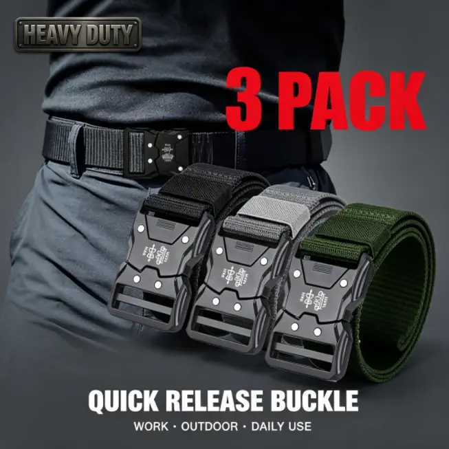 Unisex Tactical Adjustable Waist Belt, Multifunctional Nylon Belt for Outdoor Sports and Training, Breathable Canvas Weave with Quick-Release Buckle