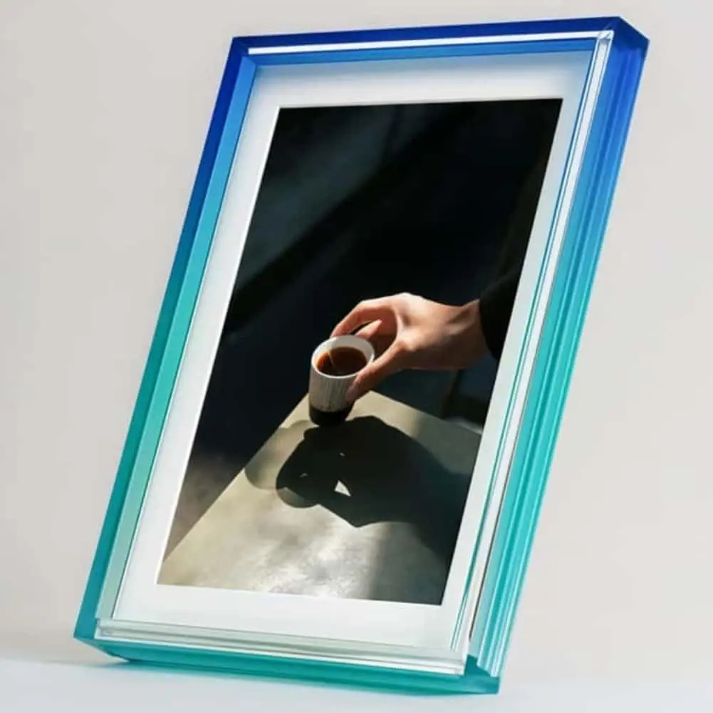 8x11 Acrylic Picture Frame, Gradient Photo Frame for with Tabletop Stand & Wall Mount for Home Office Decor (Blue, Green)