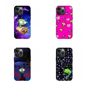 Invader Z-i-m G-I-3 Cartoon Print Shockproof Phone Case, Punk Skull Star Galaxy Pattern Anti-Drop Protective Cover,for iPhone 17/16/15/14/13/12/11 ProMax Plus for Samsung phones,an excellent gift for friend or fans.