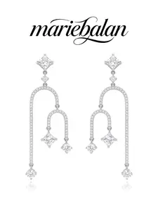 Elegant Long Zircon Earrings for Women Full Diamond Studs Perfect for Dates and Office Wear All-Season Jewelry Accessory
