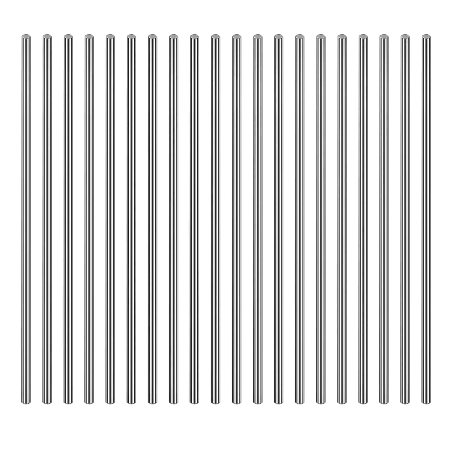 304 Stainless Steel Rods - 20-Count 3.0mm x 100mm Smooth Finish Solid Metal Shafts, Mechanical Hardware for DIY Crafting, Making Pins, Handle Pin, Model Making, Lathe Bar Stock