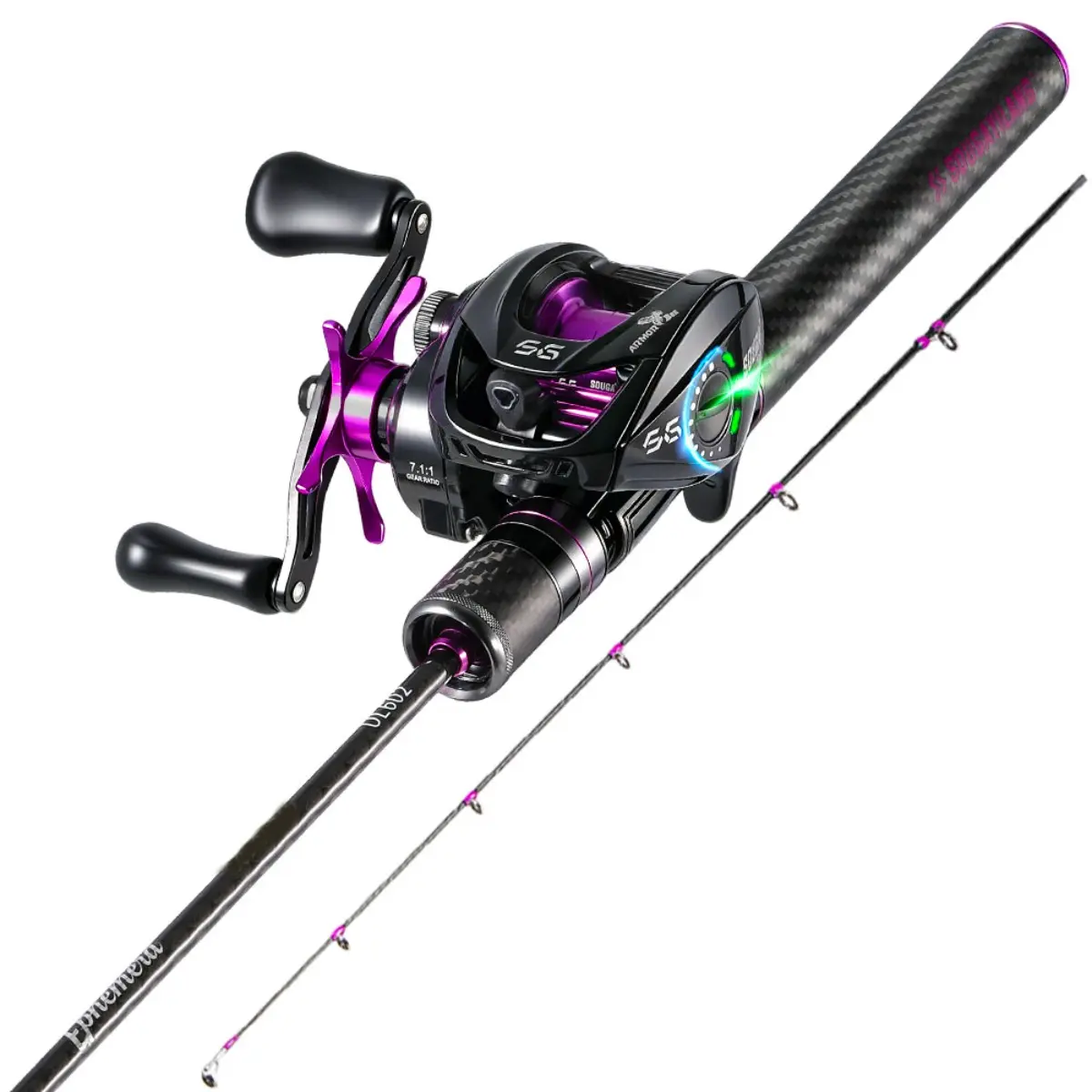 SOUGAYILANG Fishing Rod Combo Set 2 Sections UL 1.8M Spinning Casting Fishing Rod Pole 6+1 9+1BB Fishing Reel Portable Travel Outdoor Freshwater Saltwater Fishing Tackle