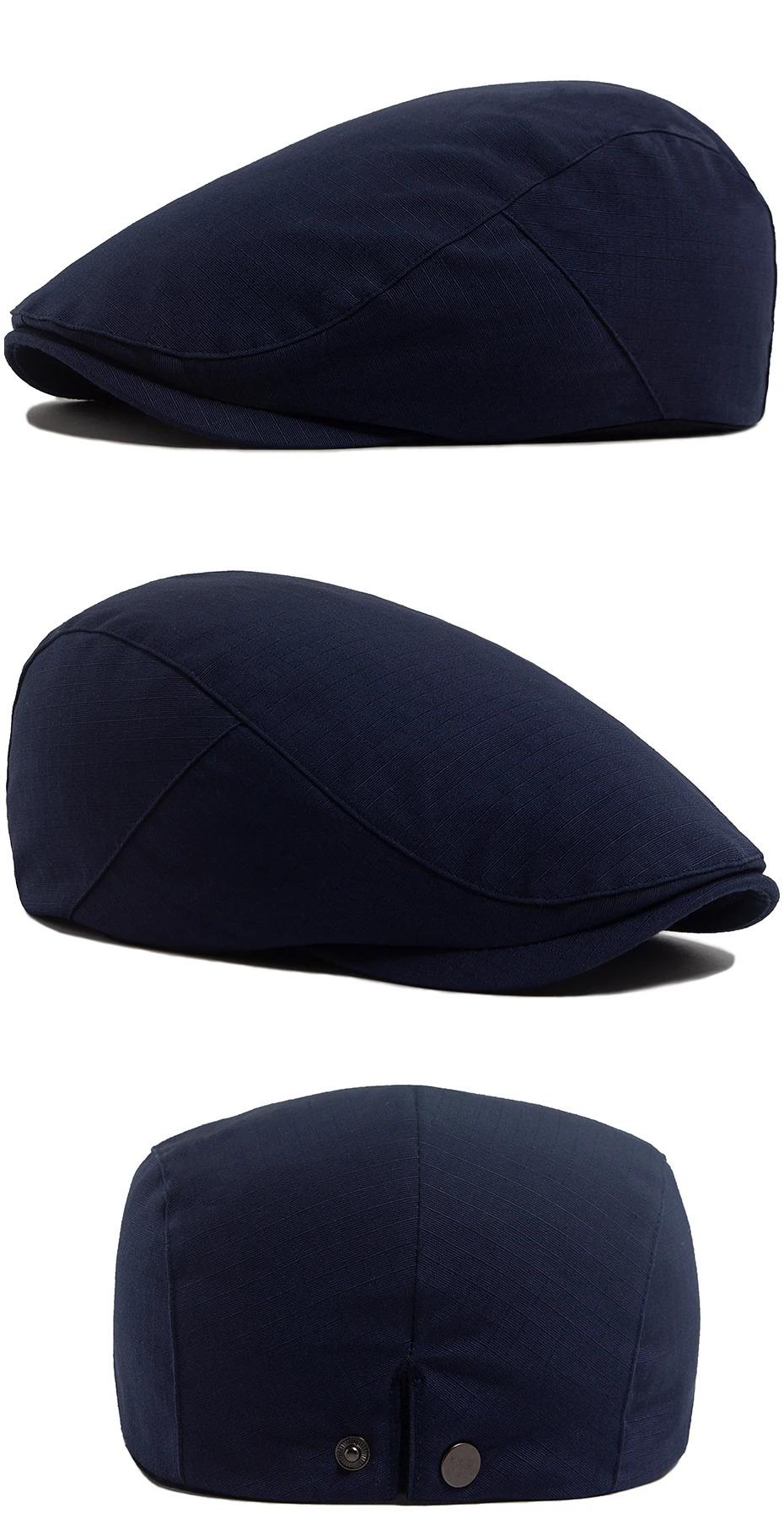 Spring Autumn Women Beret Casual Vintage Men Newsboy Cap Ladies Visor Flat Hat Button Adjustable For 55-59cm Head Circum Ference