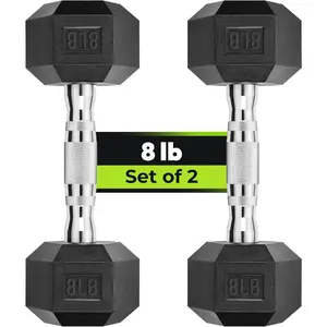 Hex Dumbbell Set,  Rubber Encased Exercise & Fitness Dumbbells, Weights Dumbbells Set of , Hand Weight for Strength Training