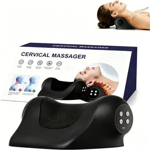 Heating Neck Massager with Light and Adjustable Vibration, Three-Mode Heating Neck Stretcher, Gift for Men and Women