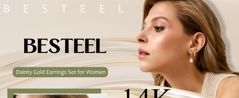 BESTEEL Small Hoop Earrings for Women - Hypoallergenic Surgical Steel Flat Back Earring Stacks Set Dangle Huggie Stud Cartilage Jewelry Trendy 4 Pairs