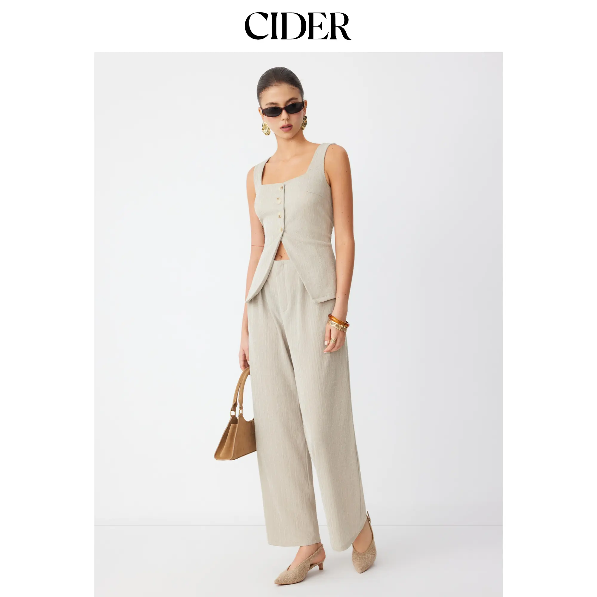 Cider Jumpsuit for Women, Textured Square Neck and Button Front, Full Length Mid Rise Wide Leg Overalls, Textured Fabric, Jumpsuits For Women, Wide Legs, Lady