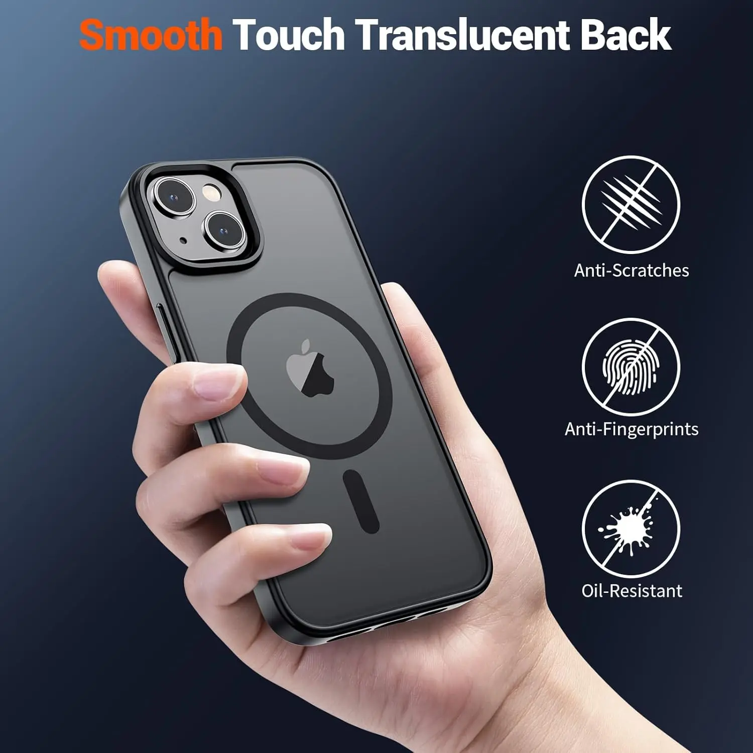 SUPFINE Magnetic Phone Case for iPhone 17/iPhone 16 (Black) - Includes Screen Protector, Translucent Matte Finish, MagSafe Compatible, Military Grade Drop-Proof, Rugged Shock Protection, Phone Accessories