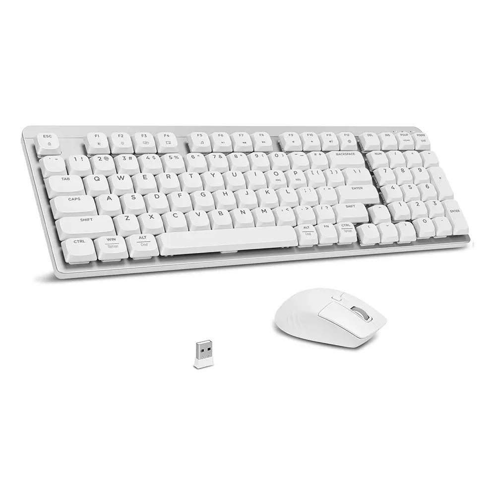 Leadsail Wireless Keyboard Mouse Set, Keyboard Mouse Combo, 2.4GHz Mechanical Keyboard and Silent Mouse, Compact 98-Key Design, Compatible with Windows/macos