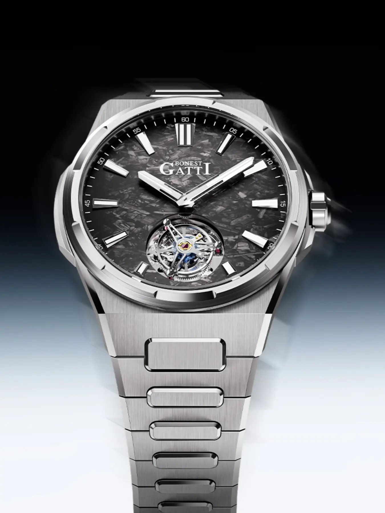 BONEST GATTI Men Mechanical Watch Dark Surge Series Wristwatch Premium 316L Stainless Steel Metal Strap Business Sports Timepiece Suitable For Daily Wear Business Meetings Travel And Trendy Outfits