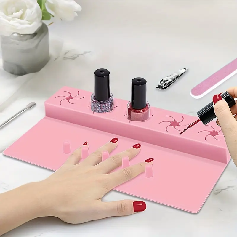Nail polish holder, nail polish storage box with finger holders, hand rest for nail polish tools, spill-proof nail polish bottle holder, Nail polish organizer