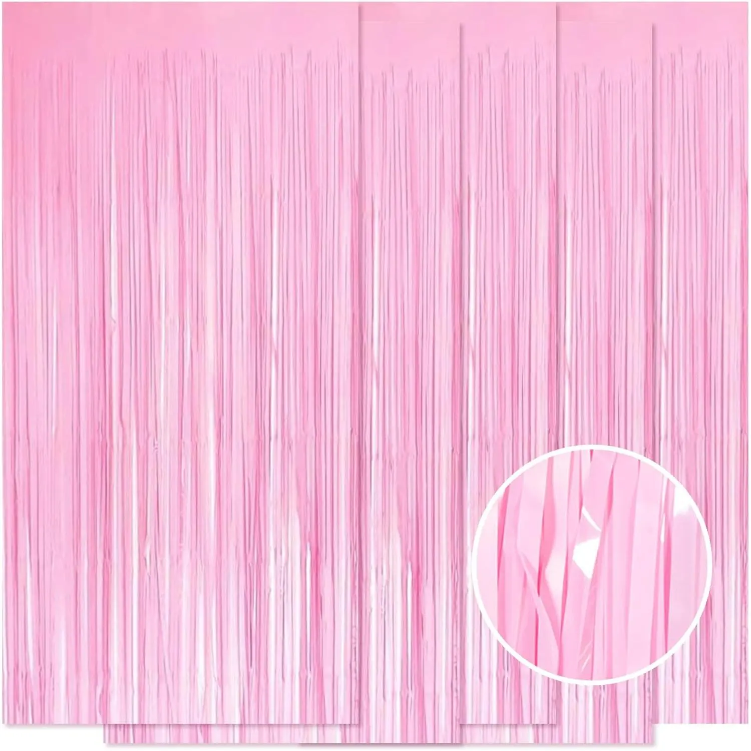 5 Pack  Foil Curtain Backdrop 3.2ft x 8.2ft Tinsel Foil Fringe Curtains Macaron Photo Booth Streamer Backdrop for Party Decorations Birthday  Shower Bachelorette Holiday Decor (Pastel )