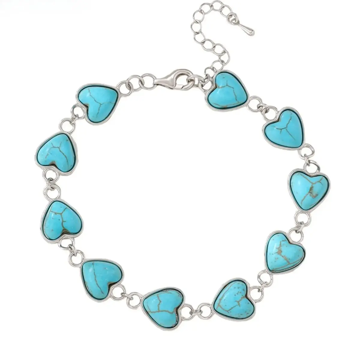 Women's Fashion Bracelet in 925 Sterling Silver with Natural Turquoise, Costume Jewelry for Female Adults, Parties & Gifting