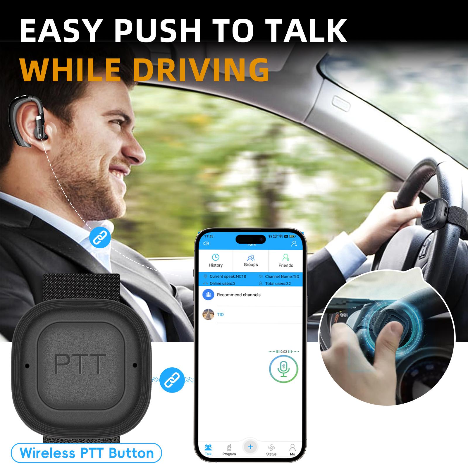 TIDRADIO Wireless PTT (New) Pushbuttons for Phone APP Replaceable Wireless ProgrammerAdaptable to many models UV-5R